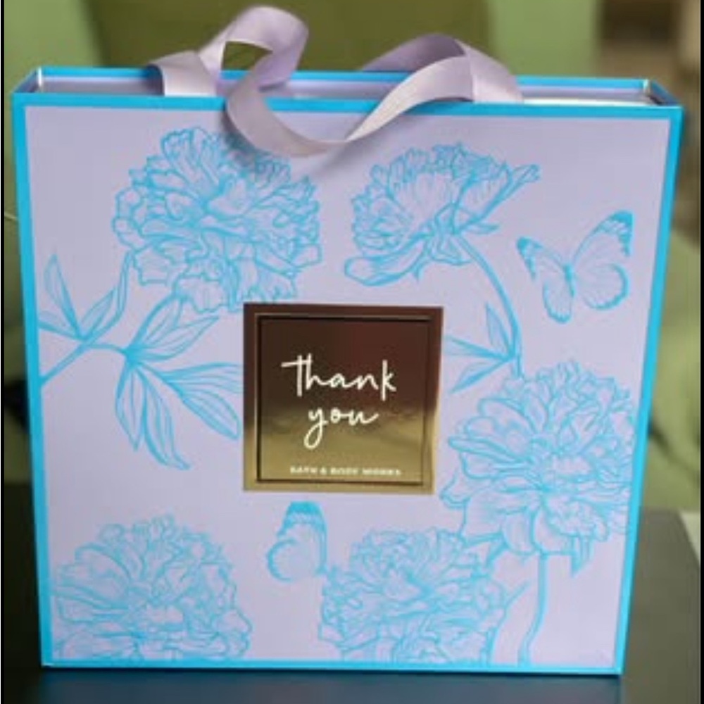 Bath & Body Works Butterfly Fragance Gift Set Purple and Blue Thank You Gift Bag